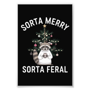 Weihnachts-Waschbär irgendwie fröhlich irgendwie w Fotodruck