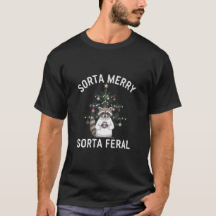 Weihnachts-Waschbär irgendwie fröhlich irgendwie w T-Shirt