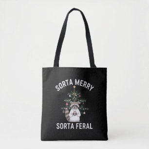 Weihnachts-Waschbär irgendwie fröhlich irgendwie w Tasche