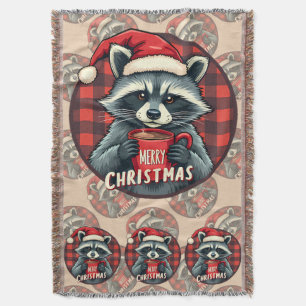 Weihnachts-Waschbär-Kakao-Freude Decke