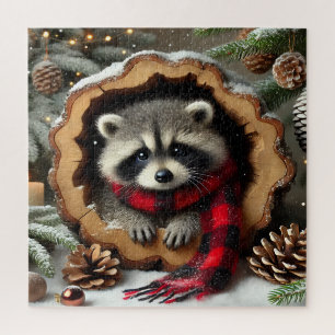 Weihnachts-Waschbär-Puzzle