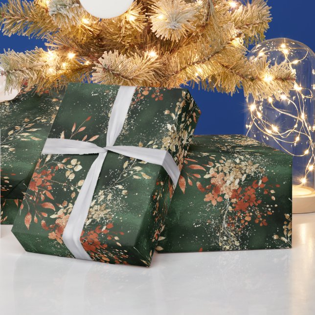 Weihnachts-Wasserfarbe-Botanik Geschenkpapier (Feiertage)