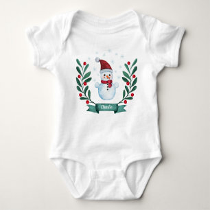 Weihnachts Wasserfarbe Snowman Custom Baby Strampler