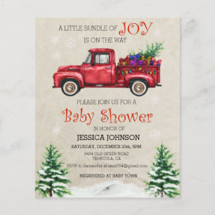 Weihnachts Wasserfarbe Truck Baby Duschbundle Freu Flyer