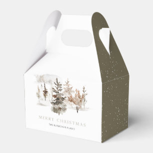 Weihnachts-Wasserfarbe Winter Landschaft Gefallen  Geschenkschachtel