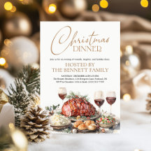 Weihnachts-Wasserfarben-Dinnerparty Urlaub Rustika