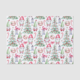 Weihnachts-Wasserfarben-Gnome, Weihnachtsbäume Seidenpapier