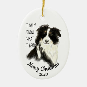 Weihnachts Wasserfarben-Grenz-Zitat Keramik Ornament