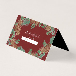 Weihnachts-Wasserfarben-Tannenzapfen-Hochzeitssitz