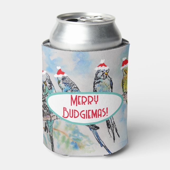 Weihnachts-Wasserfarbenmaler Vogel Dosenkühler (Kanne Vorderseite)