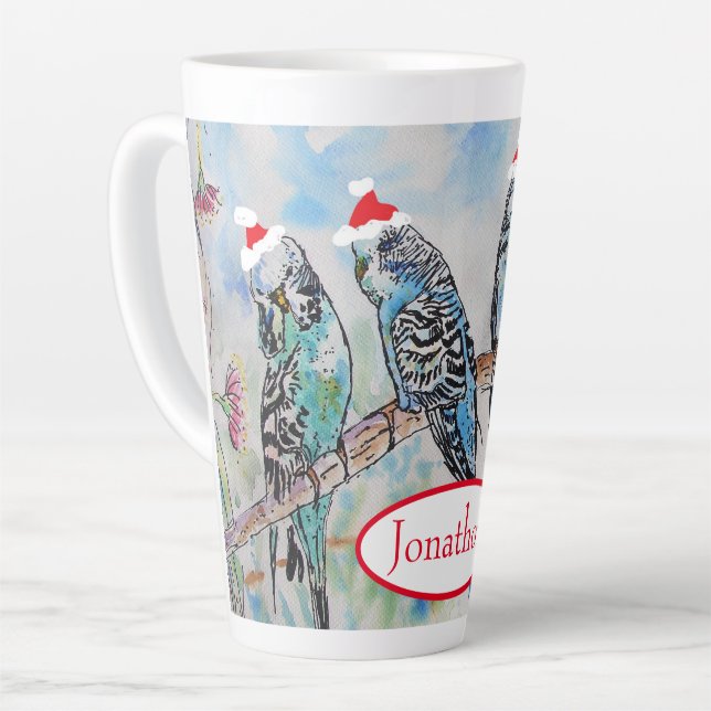 Weihnachts-Wasserfarbenmaler Vogel Milchtasse (Linke Ecke)