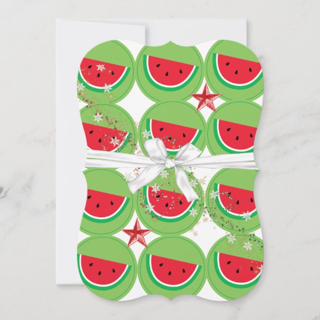 Weihnachts Watermelon Flat Grußkarte Karte (Vorderseite)