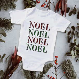 Weihnachts-Weihnachten Rot & Grün Karierter Urlaub Baby Strampler