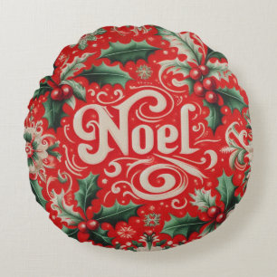 Weihnachts-Weihnachten Rot & Grün Rundes Kissen