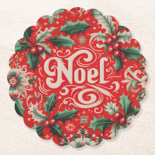 Weihnachts-Weihnachten Rot & Grün Untersetzer (Vorderseite)