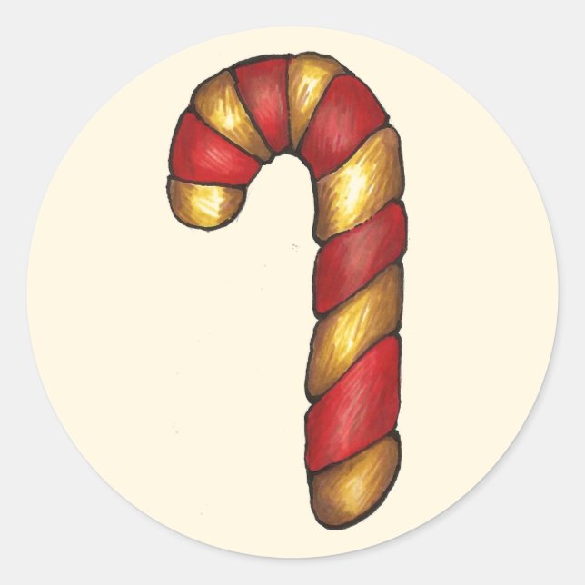 Weihnachts Weihnachts Candy Cane Cookie Stickers (Vorderseite)