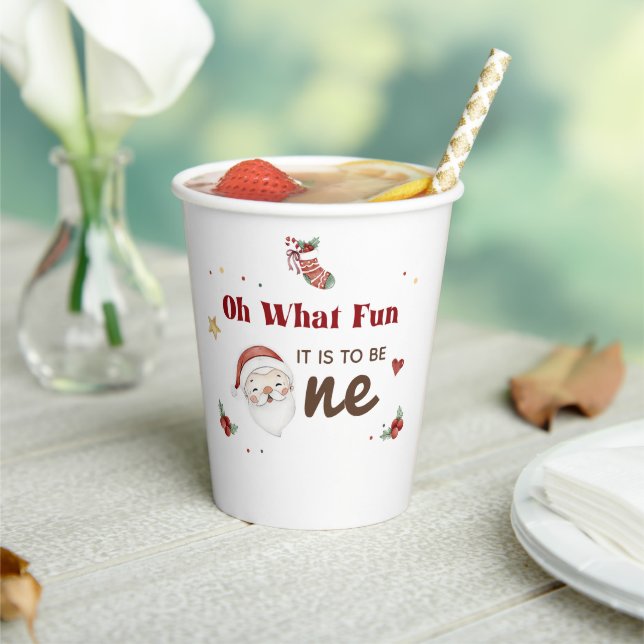 Weihnachts Weihnachts-Erster Geburtstag Pappbecher (In Situ)