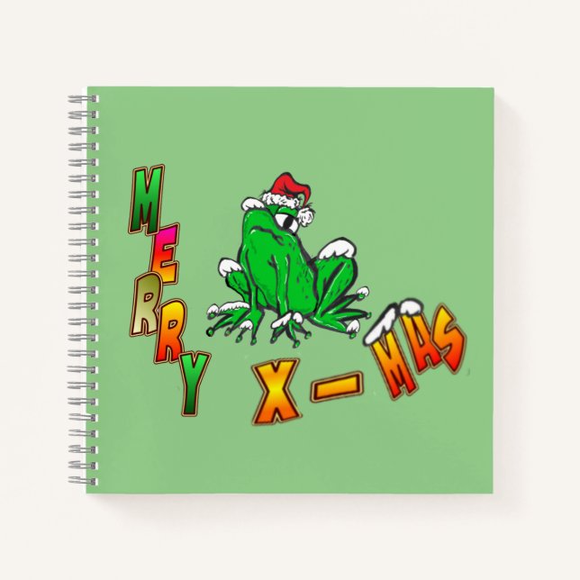 Weihnachts Weihnachts-Frosch Weihnachtsgeschenk Notizbuch (Vorderseite)