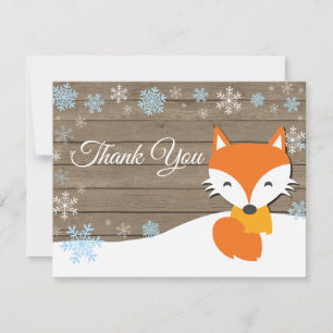 Weihnachts-Weihnachts-Fuchs-Blau-Dankeskarten Dankeskarte