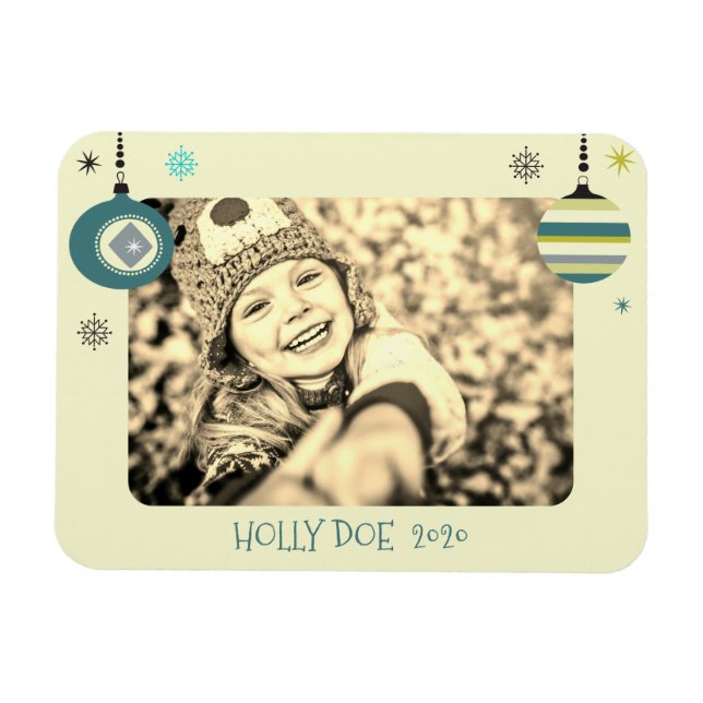 Weihnachts-Weihnachts-Personalisiertes Foto Magnet (Horizontal)