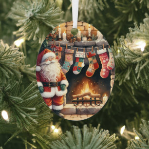 Weihnachts-Weihnachts-Strümpfe am Feuerplatz Ornament Aus Metall
