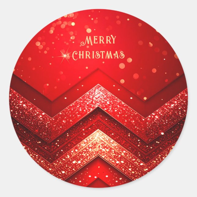 Weihnachts-Weihnachtsaufkleber mit Roter Decoratio Runder Aufkleber (Vorderseite)