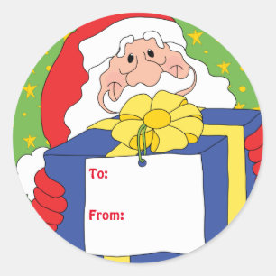 Weihnachts-Weihnachtsaufkleber. Personalisiere. Runder Aufkleber