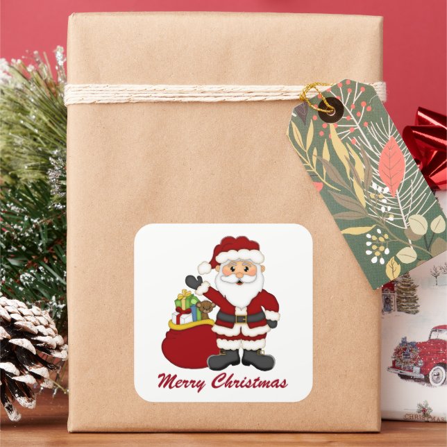 Weihnachts-Weihnachtsaufkleber Quadratischer Aufkleber (Feiertag)