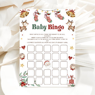 Weihnachts-Weihnachtsbaby-Bingo-Kinderduschenspiel Einladung