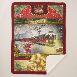 Weihnachts-Weihnachtsbahn-Blanket Sherpadecke