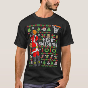 Weihnachts-Weihnachtsbasketball-Spieler Slam Dunk T-Shirt