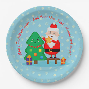 Weihnachts-Weihnachtsbaum 20xx Text 9" hinzufügen Pappteller