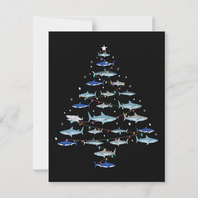 Weihnachts-Weihnachtsbaum Fischen Weihnachtsgesche RSVP Karte (Vorderseite)