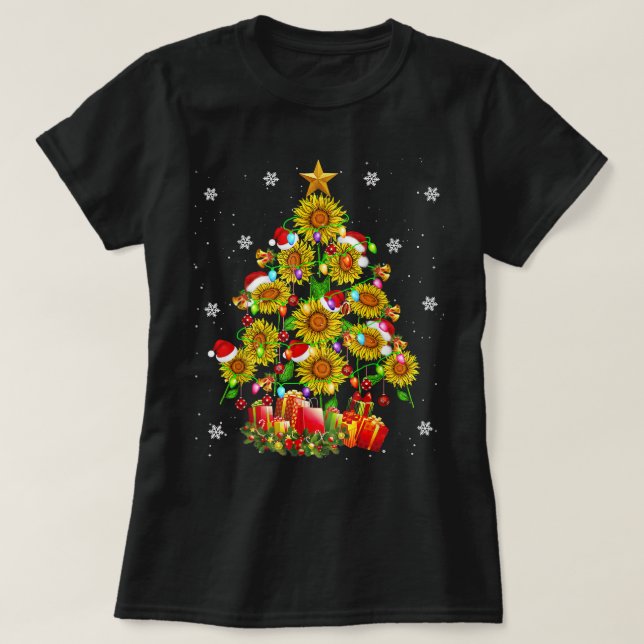 Weihnachts-Weihnachtsbaum Weihnachtslicht Weihnach T-Shirt (Design vorne)
