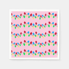 Weihnachts-Weihnachtsbäume auf Rosa Serviette