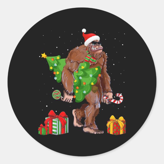 Weihnachts-Weihnachtsbäume Lichter Weihnachten Wei Runder Aufkleber (Vorderseite)