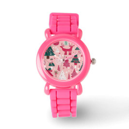 Weihnachts Weihnachtsbäume Schneeflocke Armbanduhr