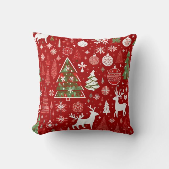 Weihnachts Weihnachtsbäume Schneeflocke Kissen (Vorderseite)