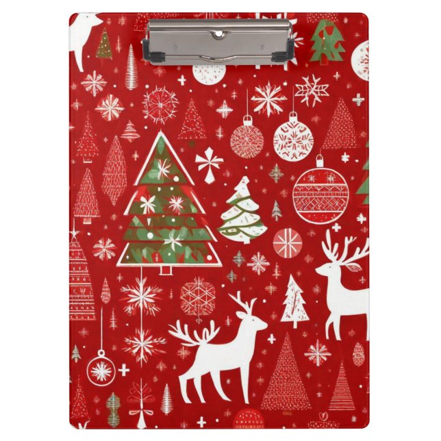 Weihnachts Weihnachtsbäume Schneeflocke Klemmbrett (Vorderseite)