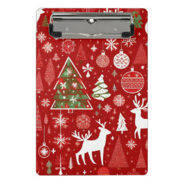 Weihnachts Weihnachtsbäume Schneeflocke Mini Klemmbrett
