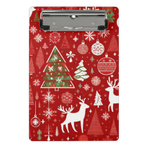 Weihnachts Weihnachtsbäume Schneeflocke Mini Klemmbrett
