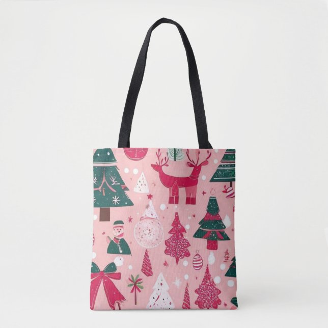 Weihnachts Weihnachtsbäume Schneeflocke Tasche (Vorderseite)