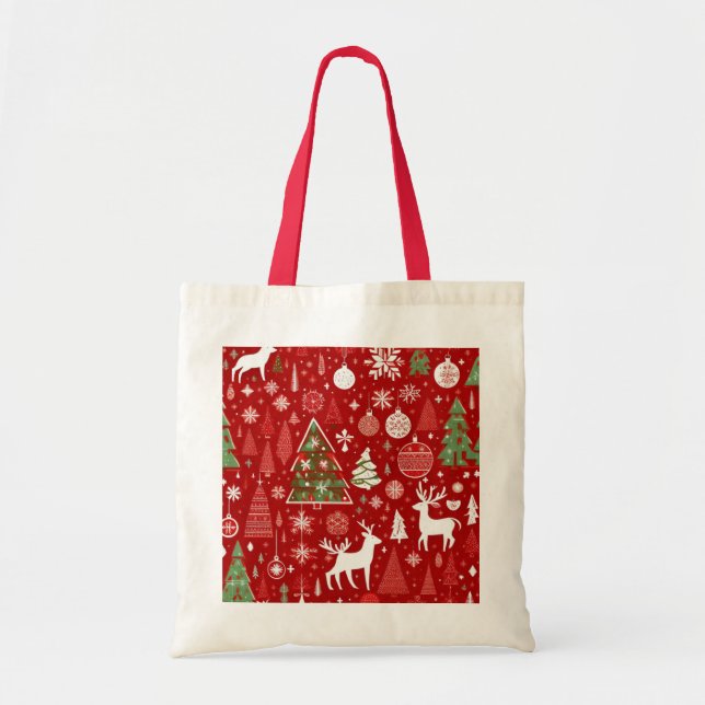 Weihnachts Weihnachtsbäume Schneeflocke Tragetasche (Vorne)