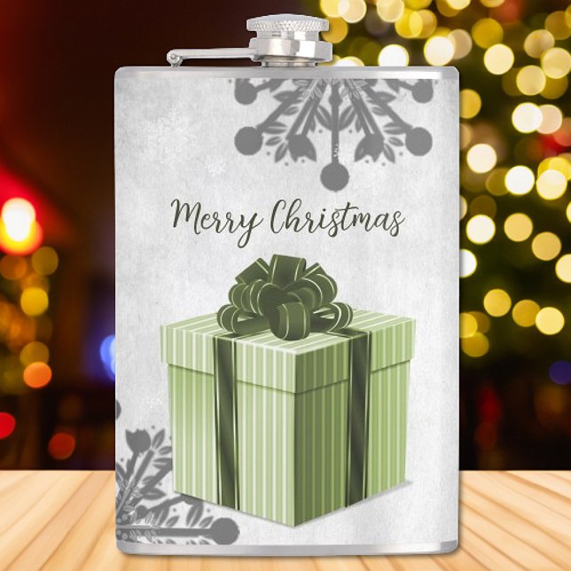 Weihnachts-Weihnachtsbroschüre Flachmann (Green Christmas Gift Holiday Flask)