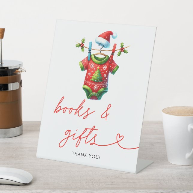 Weihnachts-Weihnachtsduschbücher & Geschenke Sockelschild (In SItu)