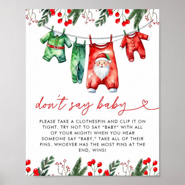 Weihnachts-Weihnachtsdusche Spt Say Baby Poster (Vorne)