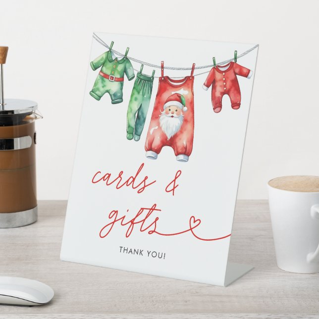 Weihnachts-Weihnachtsduschkarten & Geschenke Sockelschild (In SItu)