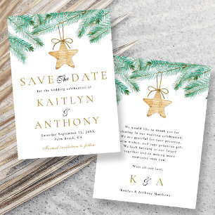 Weihnachts-Weihnachtsfeier mit Aquarellkiefern Save The Date