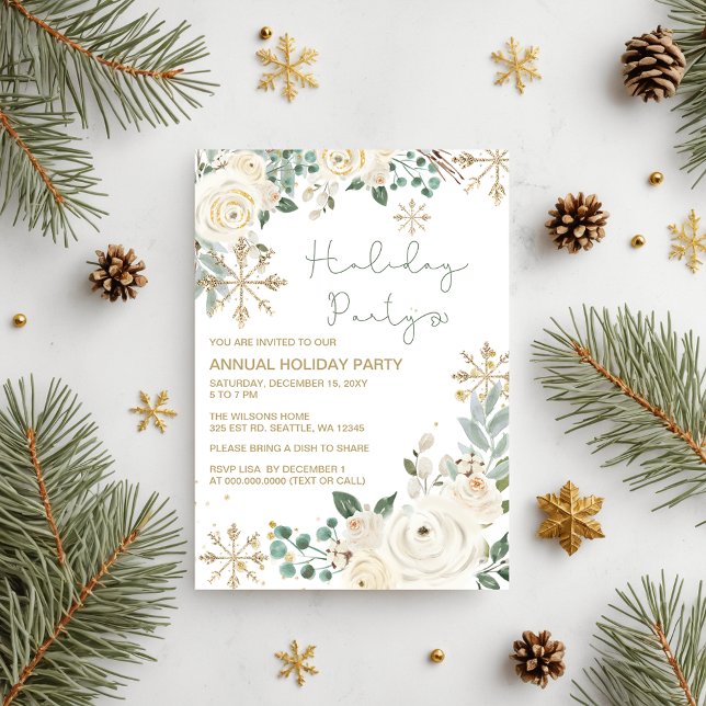 Weihnachts-Weihnachtsfeiertag (Christmas Winter Snowflakes Holiday Party Invitation)