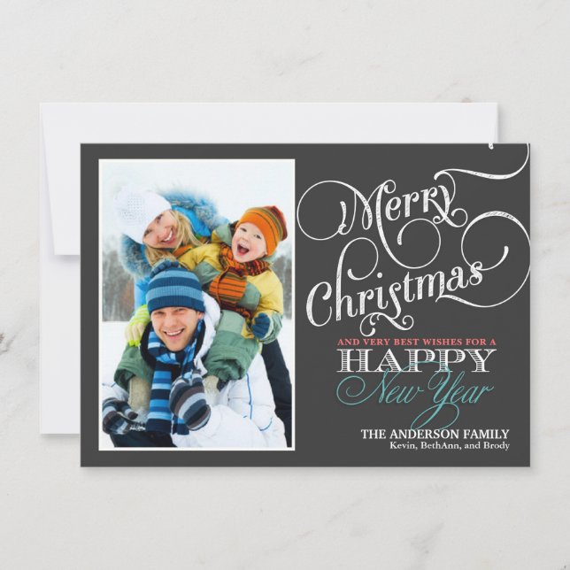 Weihnachts-Weihnachtsfeiertag-Foto-Flachkarte Feiertagskarte (Vorderseite)